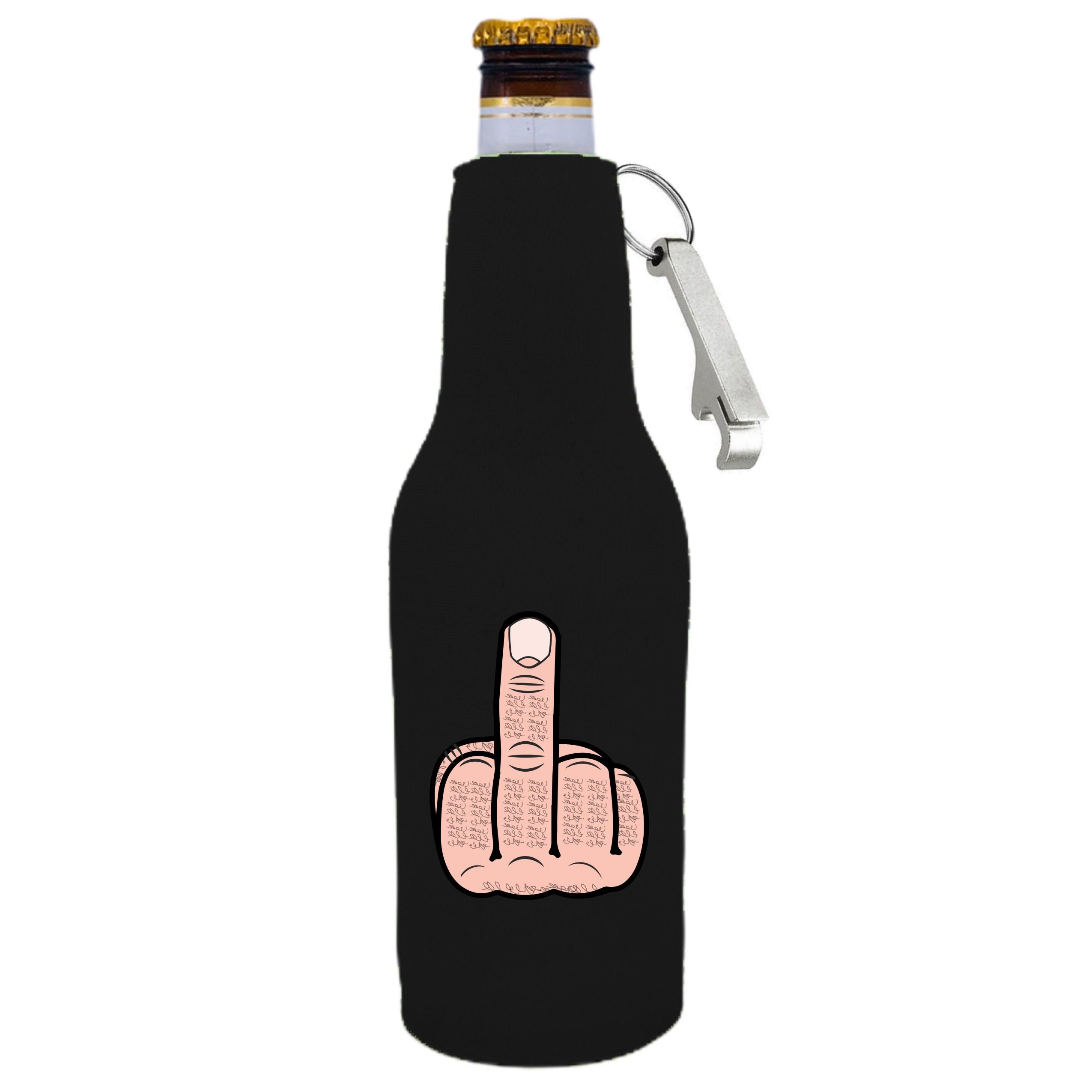 Middle Finger Slim Can Coolie - Neoprene Can Holder For 12oz Slim Cans & Beer Bottles