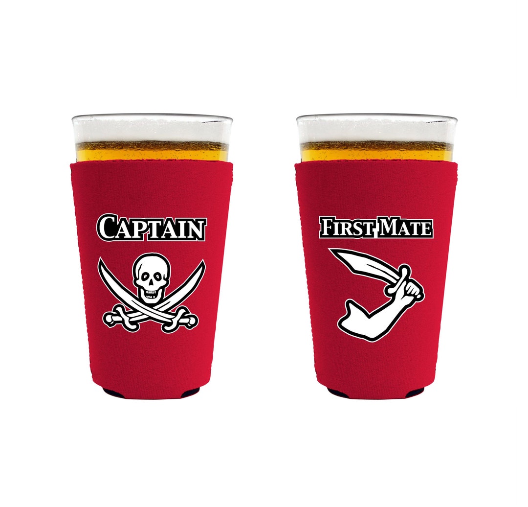 Captain and First Mate Neoprene Collapsible Pint Glass Coolie - Etsy