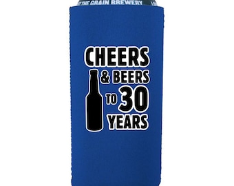 Cheers and Beers to 30 Years 16 Oz. Neoprene Can Coolie - Etsy