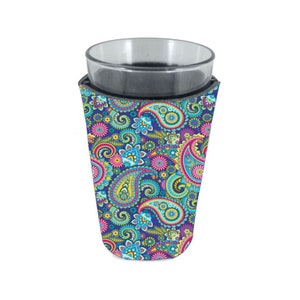 Paisley Pattern Pint Glass Coolie
