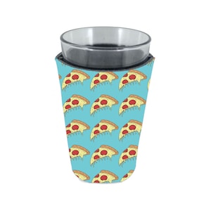 Pizza Slice Pattern Pint Glass Coolie
