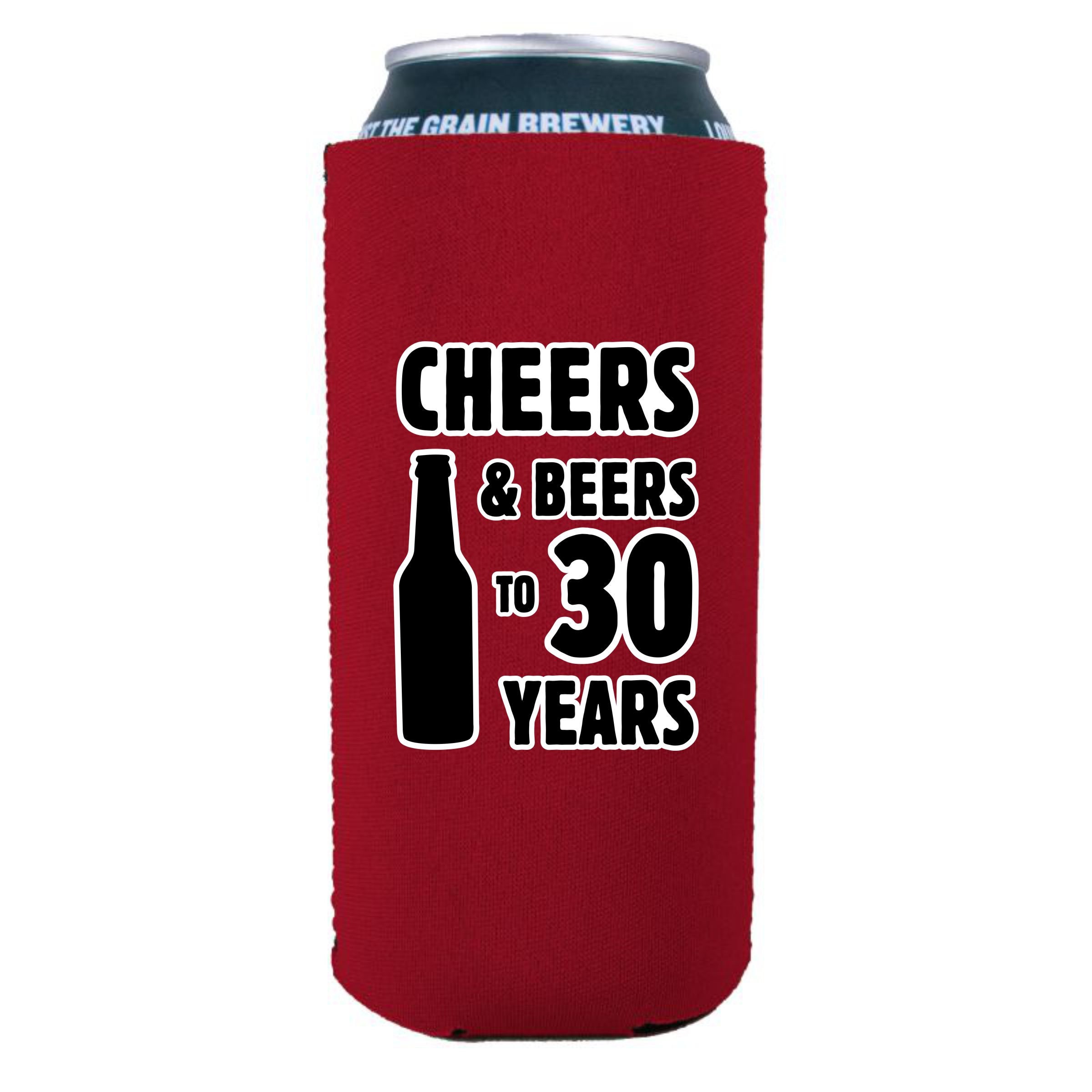 Cheers and Beers to 30 Years 16 Oz. Neoprene Can Coolie - Etsy