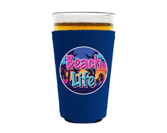 Beach Life Neoprene Pint Glass Coolie