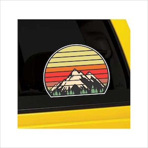 Retro Mountains 5" Vinyl Sticker from Coolie Junction