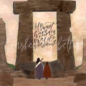 Girls at the Stone Table - Digital Print