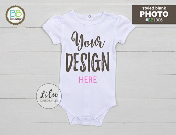 Mockup Photo Of White Blank Girls Short Sleeve Infant