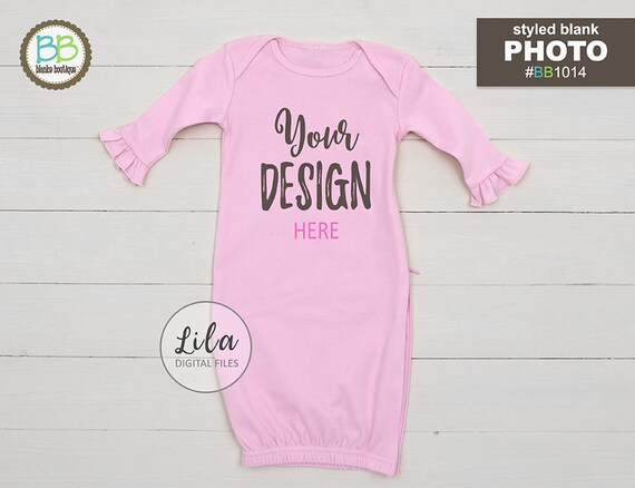 Mockup Photo Of Pink Blank Girls Long Sleeve Ruffle