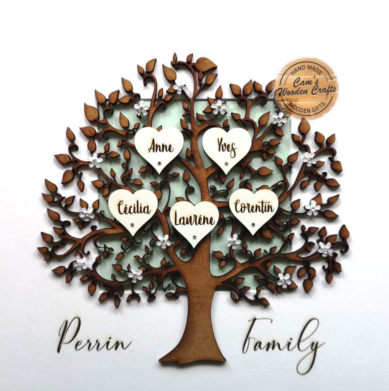 Custom Made Family Tree Frame Personalised Gift Keepsake Etsy UK