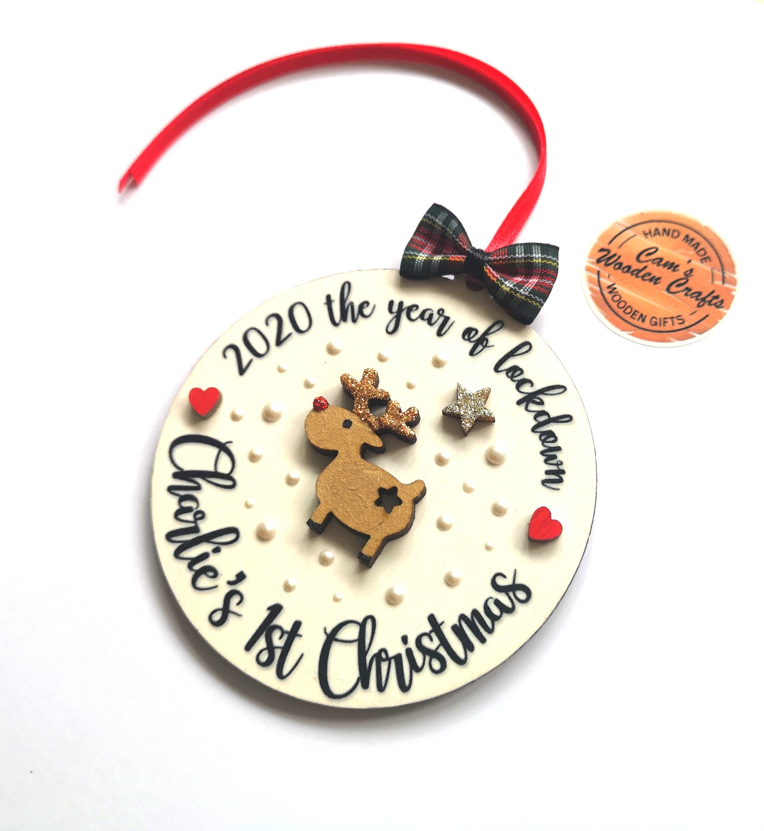 Baby First 1st Christmas Noël Babiole Arbre Décoration Cadeau Souvenir Lockdown 2020