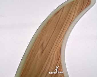 9” Handmade wooden core Surfboard Fin, Single Longboard Fin