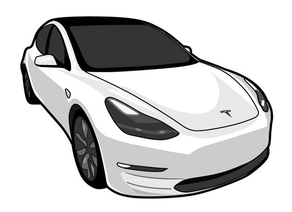 Tesla Model 3 Decal Laptop Wall Etsy
