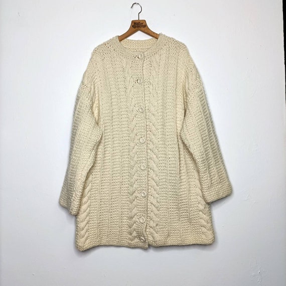 Vintage Oversized XXL Chunky Knit Cardigan Wool Ja