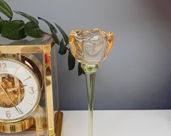 Flower Glass Candleholder - Beautiful Spring Easter Mother’s Day Inspired Tall Tealight holder - Unique gift