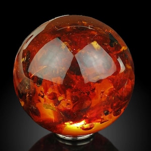 Baltic Amber Sphere Ball - Stunning Gold Glow! Handcrafted Treasure from Lithuania
