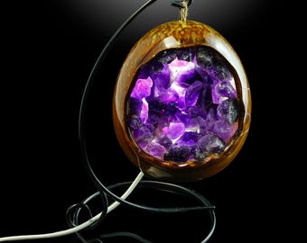 Handmade Natural Amethyst Lamp Geode with USB Adapter - Unique and High-Quality Gift