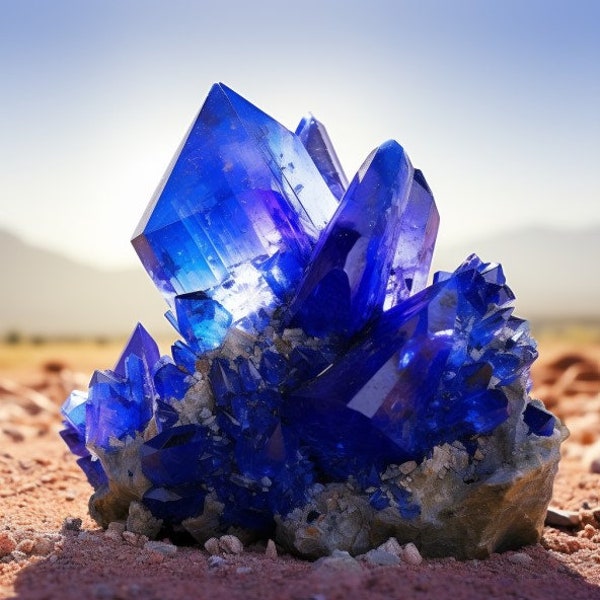 CHALCANTHITE comme TANZANITE Royal Blue sur Matrix de POLOGNE