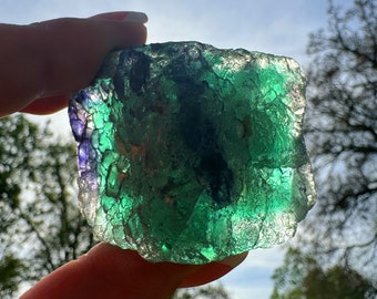 Like ALIEN Green FLUORITE with Blue Phantoms from Erongo, Namibia Cz-1