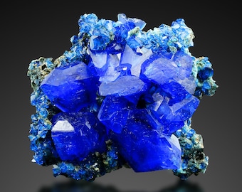 Bleu indigo! A l'origine ~xxl~ CHALCANTHITE électrique comme TANZANITE sur Matrix de POLOGNE