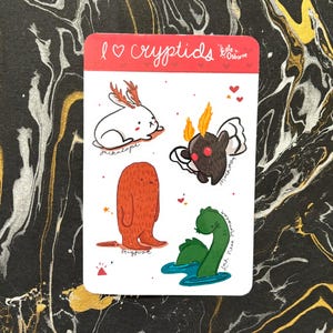 Kawaii Cryptids Sticker Sheet