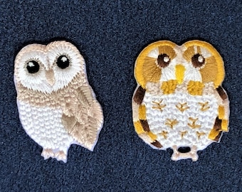 Owl Bird Patch, Single or in A Set, Embroidered Iron on Sewing on Applique, Widelife Fan Decor, DIY Sew Supply for Denim Cloth, Bag, Trainer