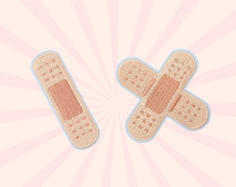 Plasters Adhesive Bandage Embroidered Patch, Iron-on Sew-on Applique, DIY Sewing Supply for Denim, Cap, Bag, Backpack, Coat, T-Shirt, Jeans