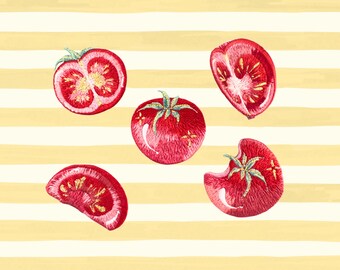 Tomatoes Patch, Embroidered Iron-on, Sewing on Applique, Quirky Decor, DIY Supply for Denim, Tote Bag, Trainers