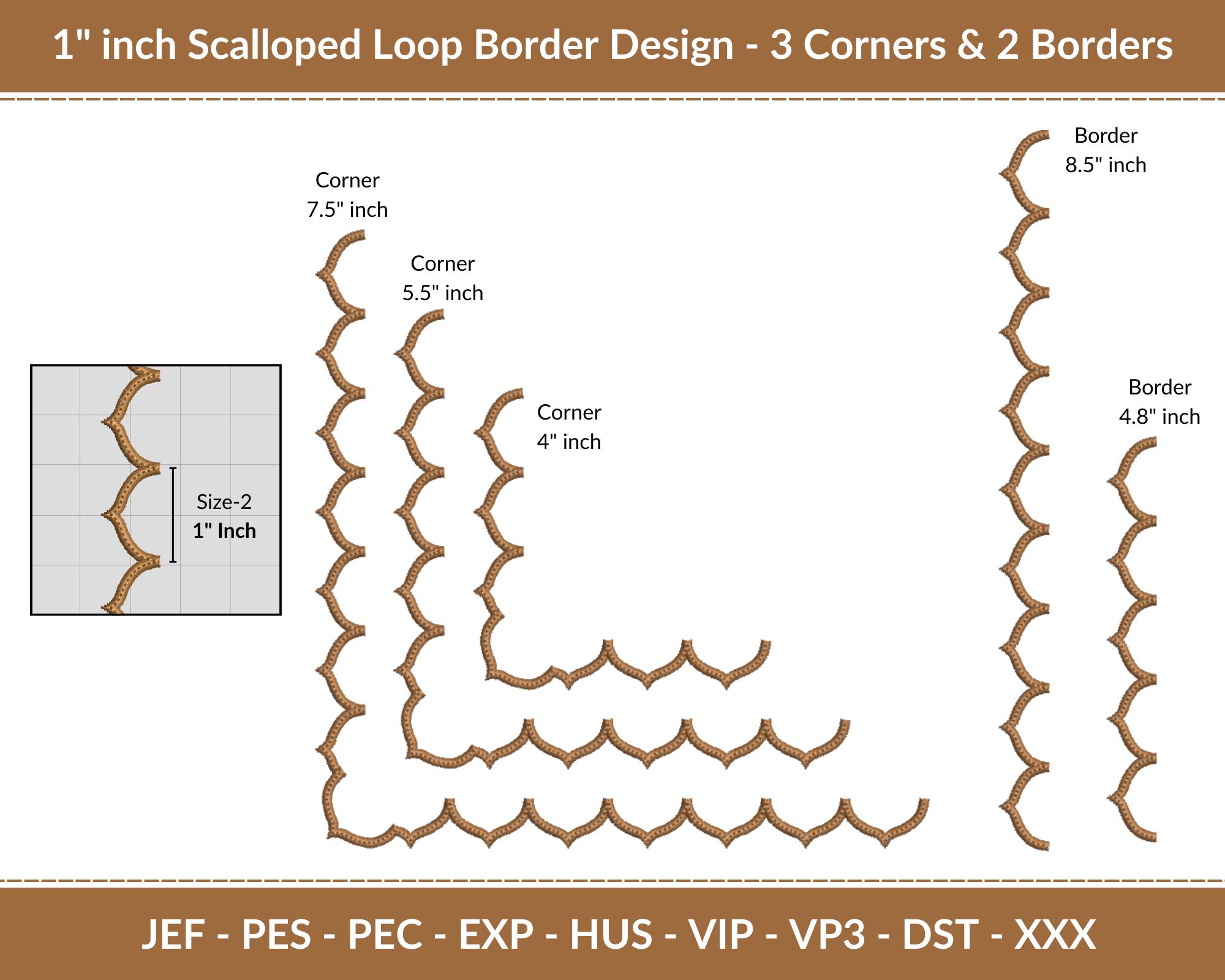 Moving Loop Boader Arched Loop-style Border Embroidery Design Set – Endless - 2 Loop Size ...