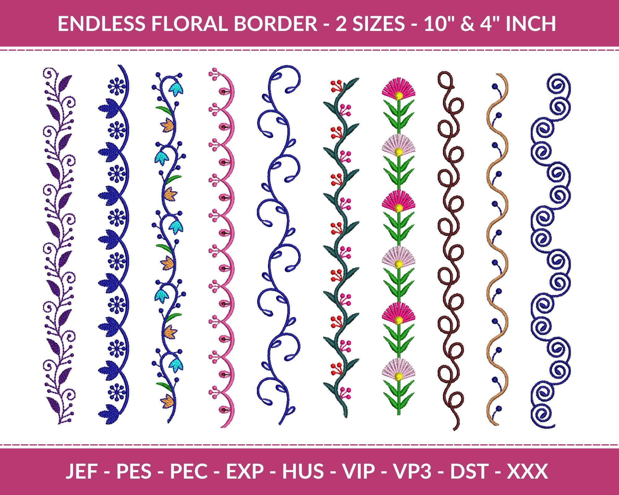 Endless Borderline Embroidery Design Set is Perfect for Embellishing ...