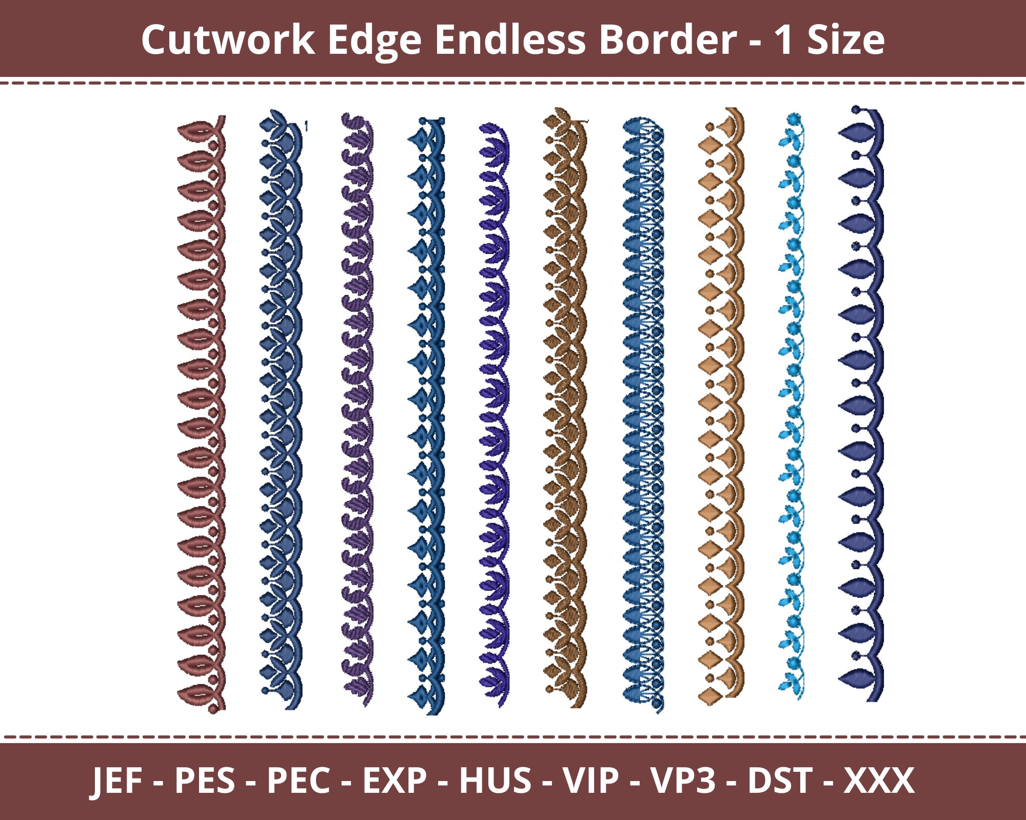 Cutwork Edge Border Machine Embroidery Designs Floral Endless