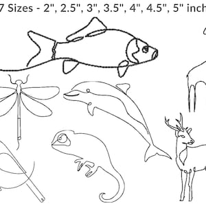 Animal Line Art Embroidery Design Bundle, Single-line Animal Icons – 16 ...