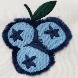 Fluffy blueberry Machine Embroidery Design | Fringe blueberry Fruit Embroidery Pattern | 3 Sizes – 2&quot;, 3&quot;, 4&quot; | Instant Download