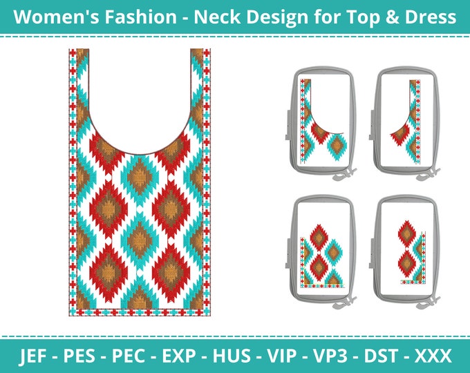 Linen Cotton Collar Neck Embroidery Set - LC08