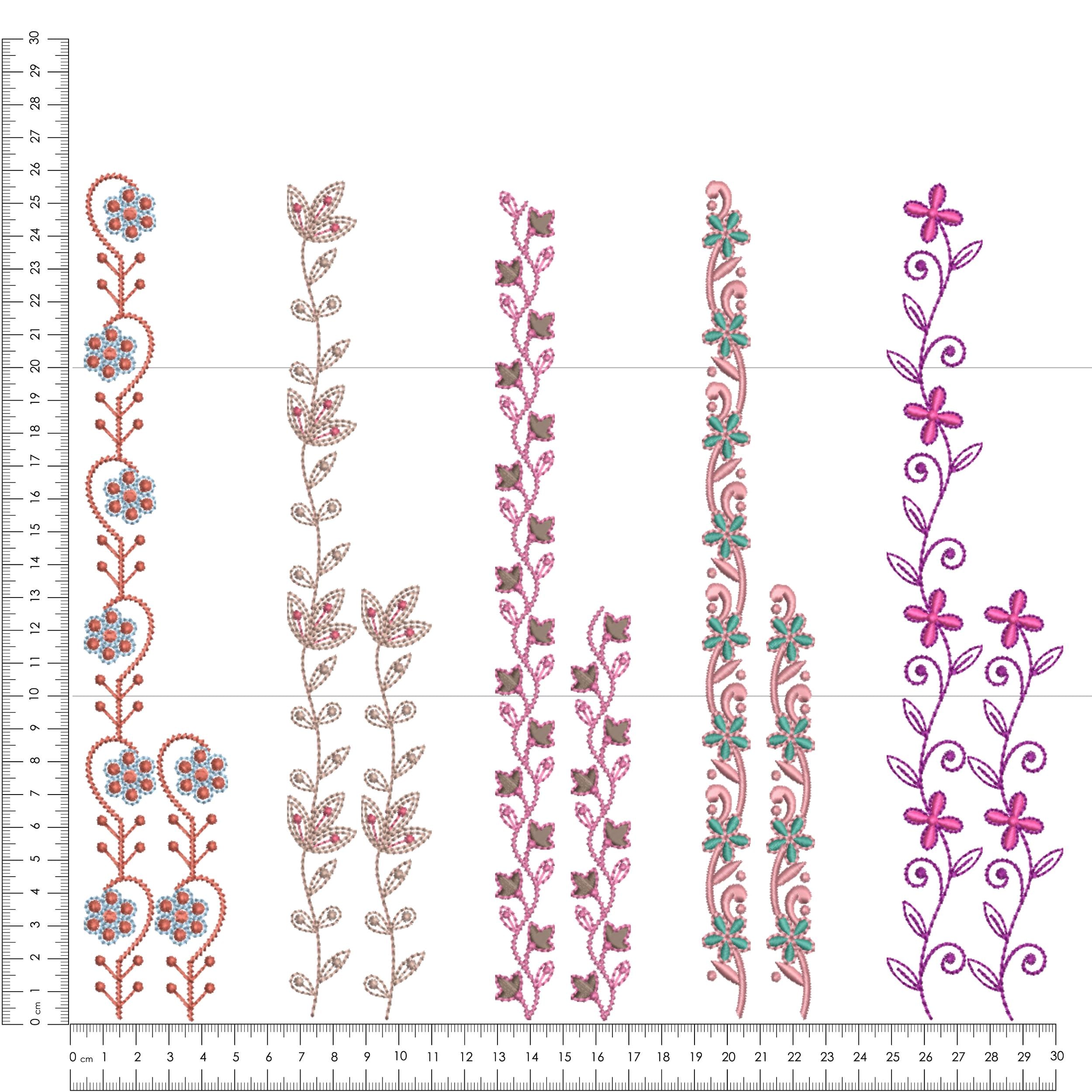Endless Floral Border Embroidery Designs | 10 Continuous Flower Borders ...