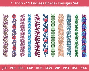 Bordado a máquina con diseños florales infinitos - 11 diseños - Descarga instantánea