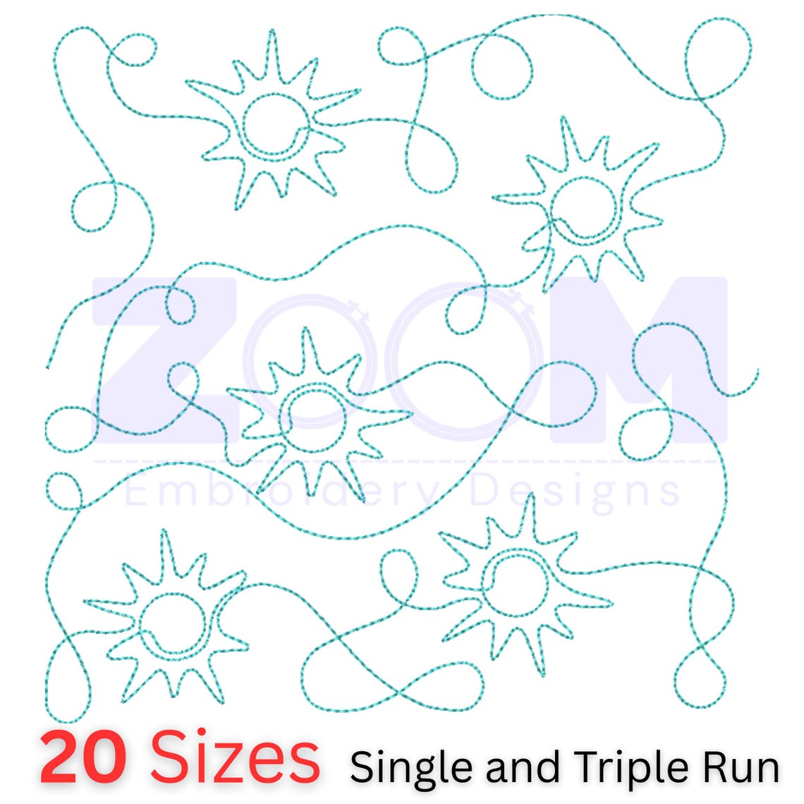 Sun Edge to Edge Quilting Design | Continuous Line Quilt Pattern | 20 ...