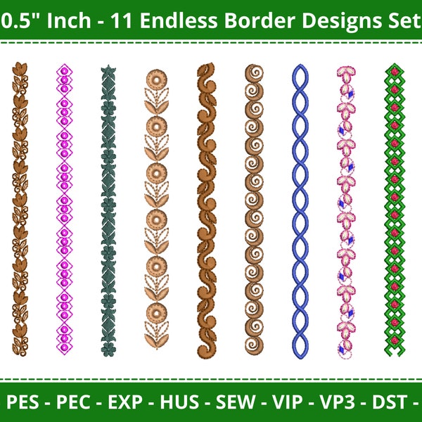 Floral Endless Border Embroidery Designs - Etsy