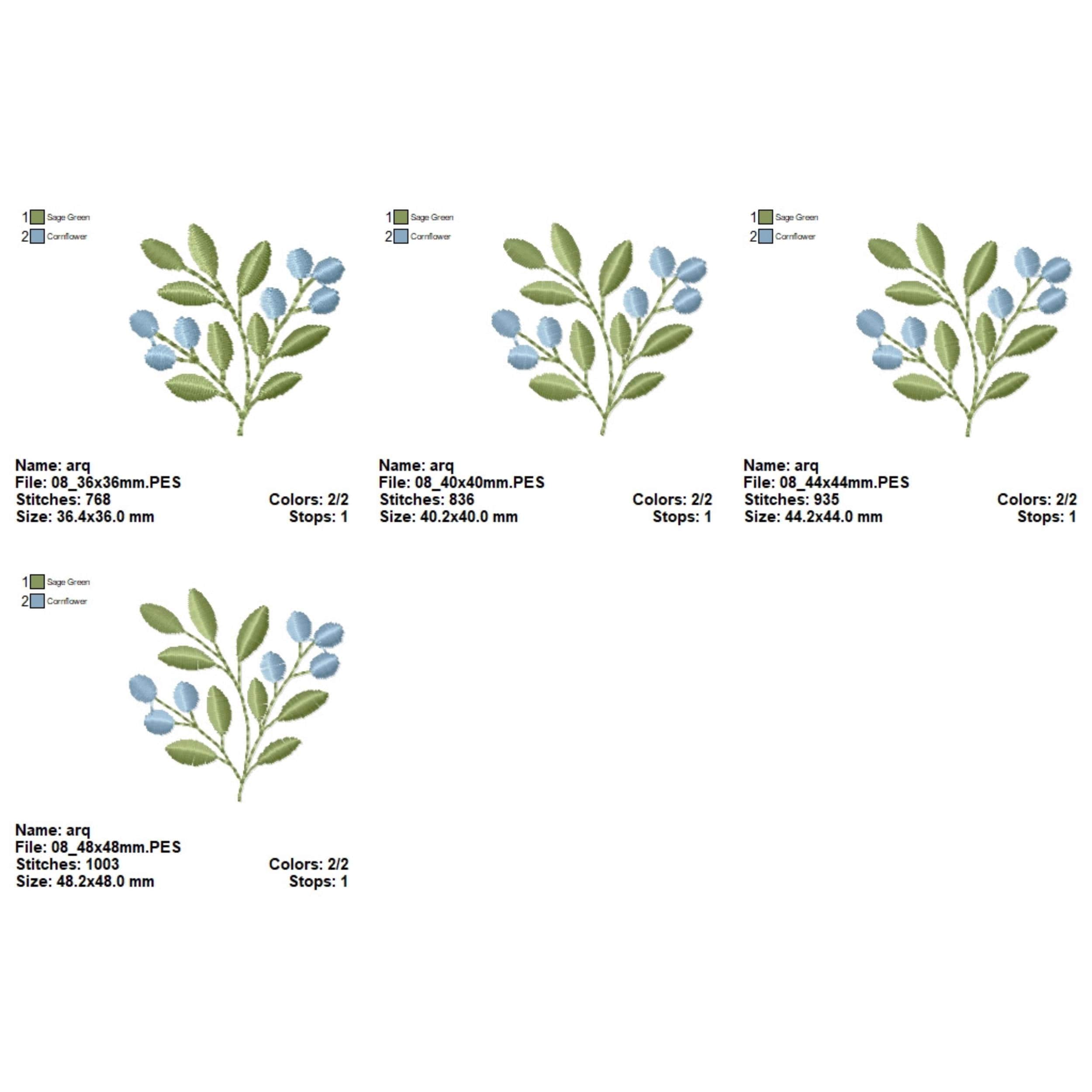 Mini Floral Embroidery Design Bundle, Tiny Flower Embroidery Set, Small ...