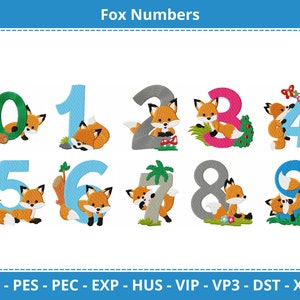 Numbers Embroidery Designs - Instant Download