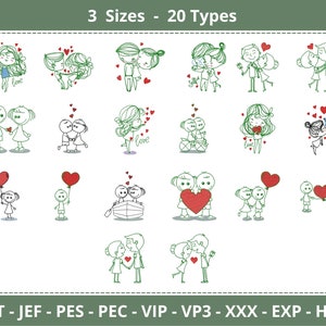Couple Goal Embroidery Design - Machine Embroidery Design - 20 Types - 3 Sizes - Instant Download