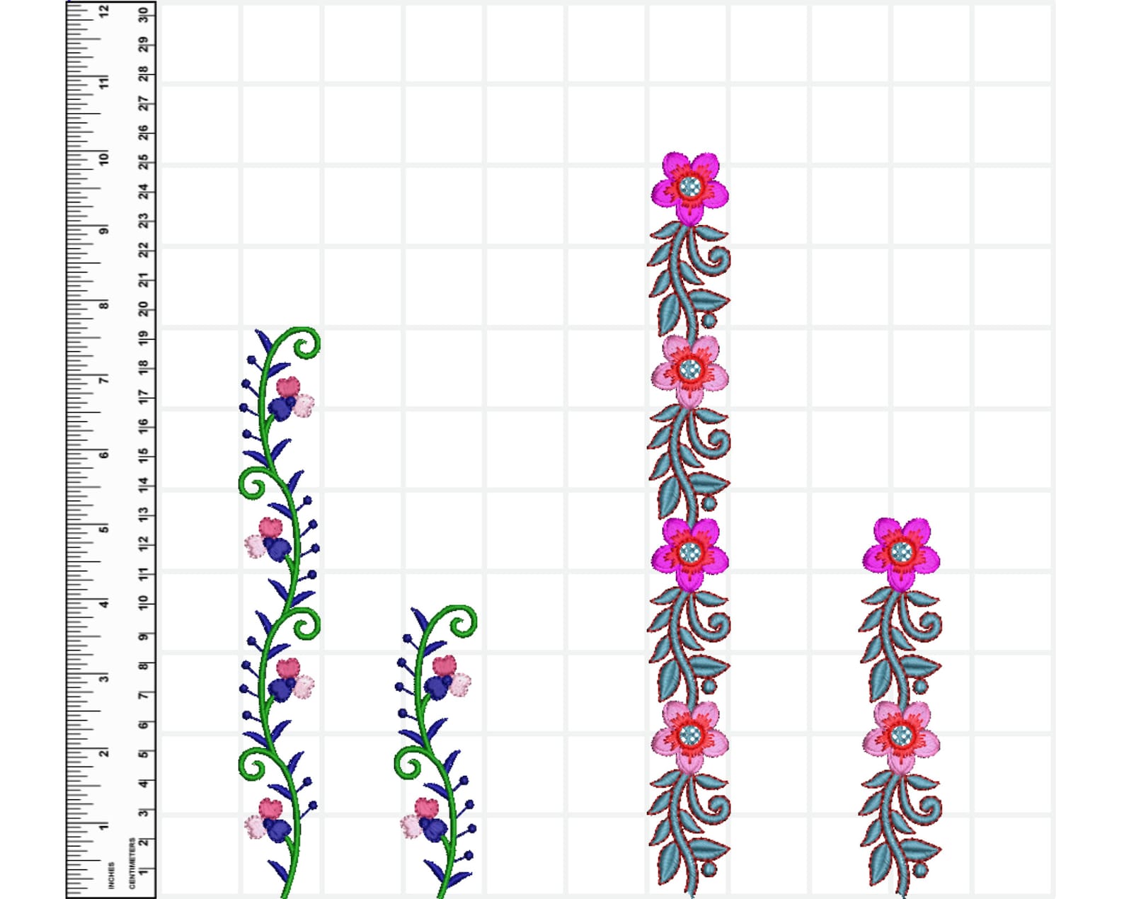 Flower Border Machine Embroidery Designs - Floral Endless Embroidery ...