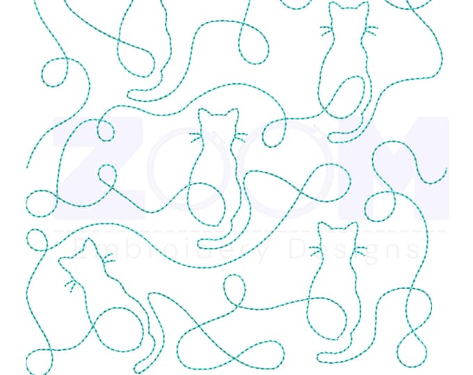 Cat Continuous Line Quilting Design | Edge to Edge Quilt Pattern | 20 ...