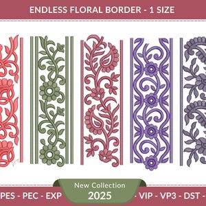 Stickdatei Blumenmuster | 1 Größe | Maschinenstickdatei - Sofortiger Download - 2025 Neue Kollektion