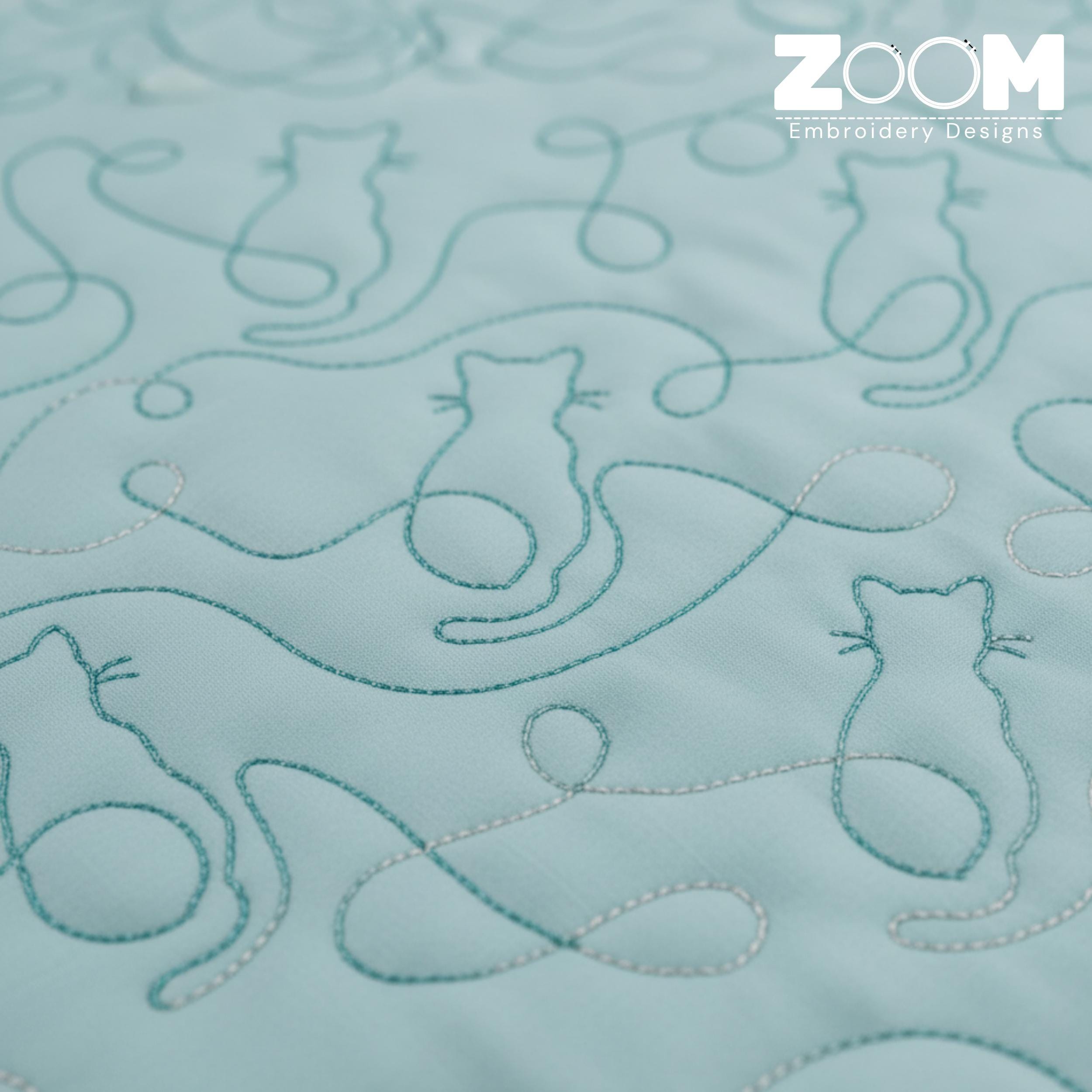 Cat Continuous Line Quilting Design | Edge to Edge Quilt Pattern | 20 ...