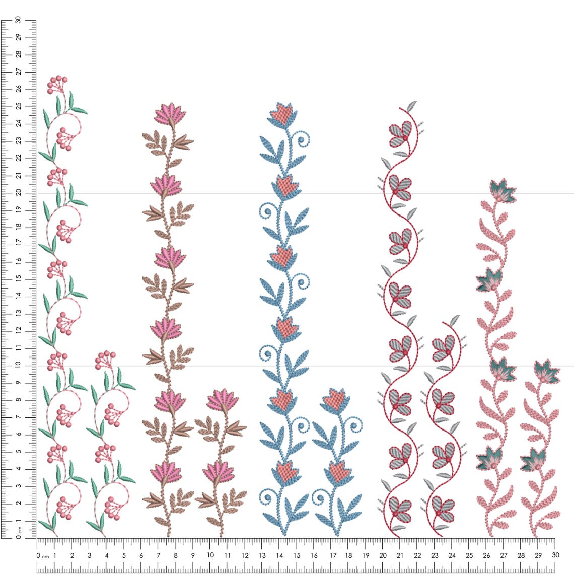 Endless Floral Border Embroidery Designs | 10 Continuous Flower Borders ...