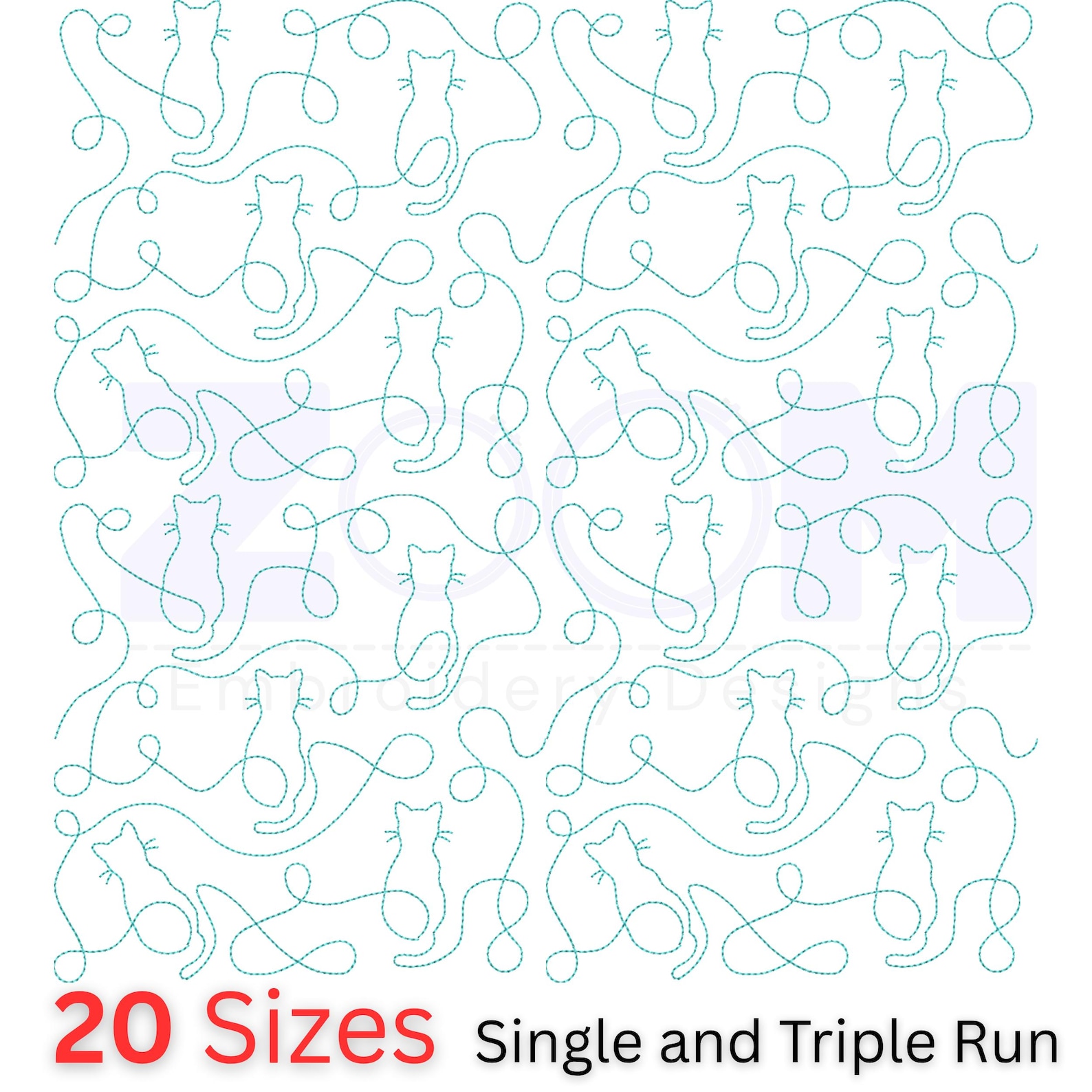 Cat Continuous Line Quilting Design | Edge to Edge Quilt Pattern | 20 ...