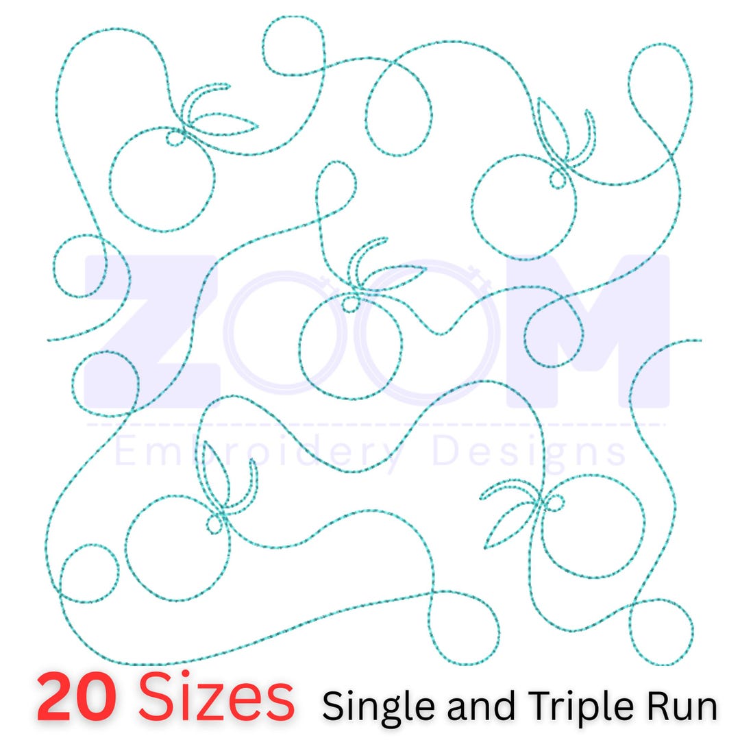 Onion Edge to Edge Quilting Design | Continuous Line Vegetable Quilt ...
