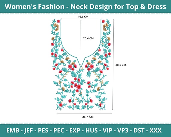 Wedding Dress Neck Machine Embroidery Design, Women's Fashion Top & Kurti Neck Embroidery Pattern - for 8x11 Hoop Size - Instant Download - Etsy Wedding Dress Neck Machine Embroidery Design, Women's Fashion Top & Kurti Neck Embroidery Pattern - for 8x11 Hoop Size - Instant Download - Etsy