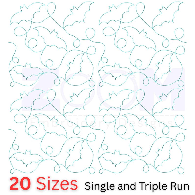 Bat Continuous Line Quilting Design | Edge to Edge Quilt Pattern | 20 ...