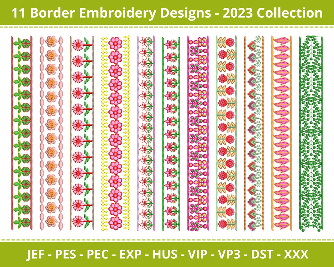 11 Endless Machine Embroidery Border Designs 2023 New Collection