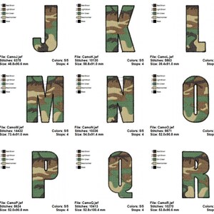 Army, Military Alphabet Font Embroidery Designs - Instant Download - Etsy
